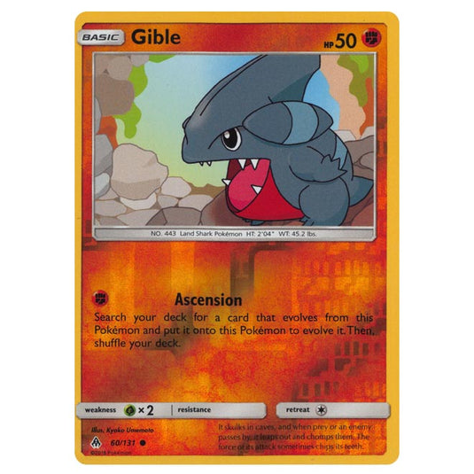 Pokemon - Sun & Moon - Forbidden Light - Gible (Reverse Holo) - 60/131