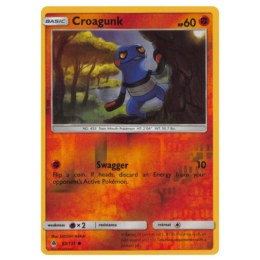 Pokemon - Sun & Moon - Forbidden Light - Croagunk (Reverse Holo) - 63/131