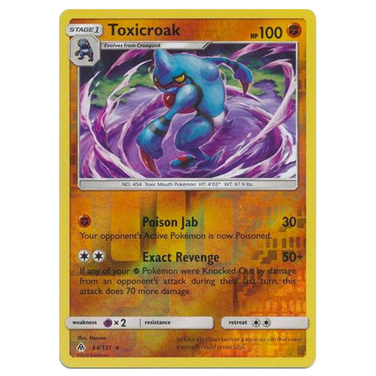 Pokemon - Sun & Moon - Forbidden Light - Toxicroak (Reverse Holo) - 64/131