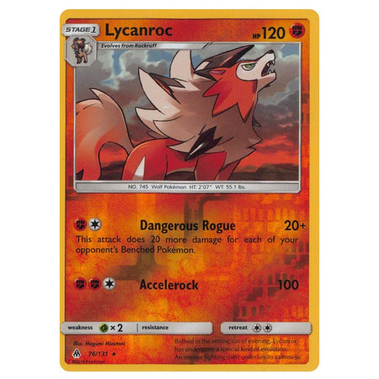 Pokemon - Sun & Moon - Forbidden Light - Lycanroc (Reverse Holo) - 76/131