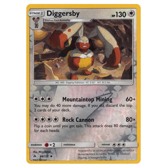 Pokemon - Sun & Moon - Forbidden Light - Diggersby (Reverse Holo) - 98/131