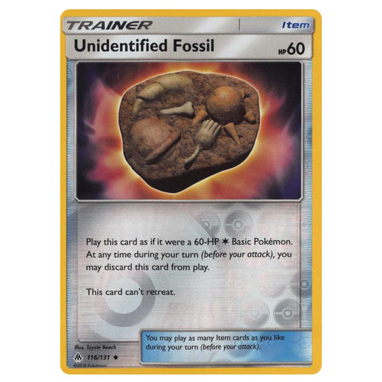 Pokemon - Sun & Moon - Forbidden Light - Unidentified Fossil (Reverse Holo) - 116/131