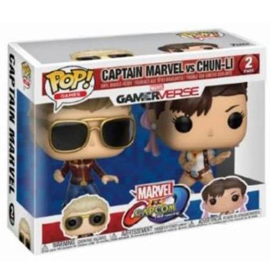 Funko POP! - 2-Pack - Capcom vs. Marvel - Captain Marvel vs Chun-Li - Vinyl Figures