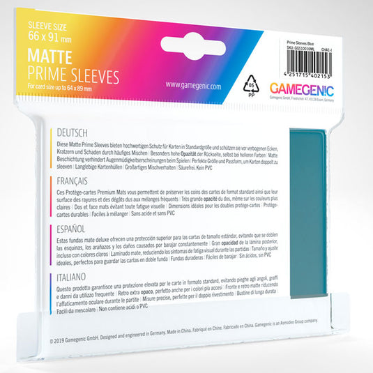 Gamegenic - Matte Prime Sleeves 100 Blue