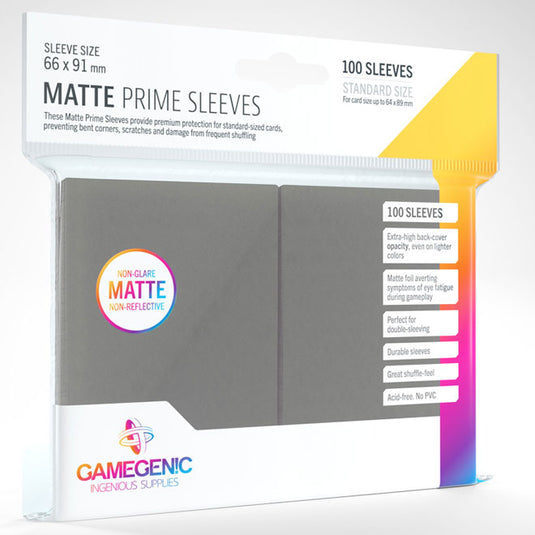 Gamegenic - Matte Prime Sleeves 100 Dark Grey