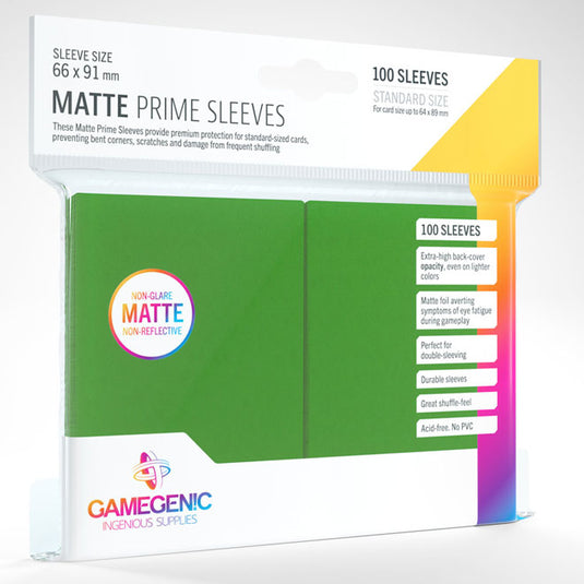 Gamegenic - Matte Prime Sleeves 100 Green