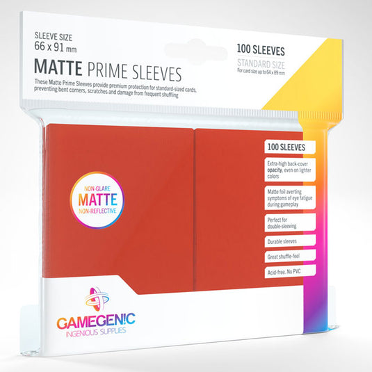 Gamegenic - Matte Prime Sleeves 100 Red