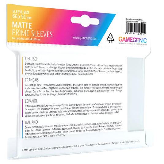 Gamegenic - Matte Prime Sleeves 100 White