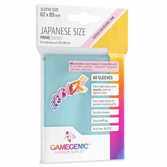 Gamegenic - PRIME Japanese Sized Sleeves - Clear (60 Sleeves)