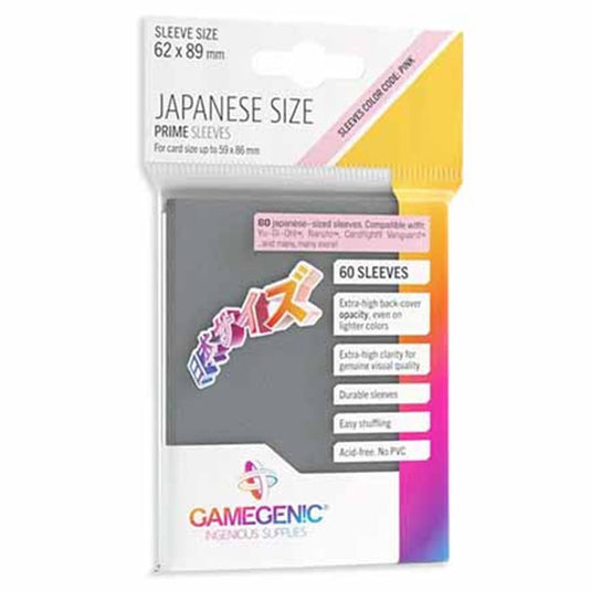 Gamegenic - PRIME Japanese Sized Sleeves - Dark Grey (60 Sleeves)