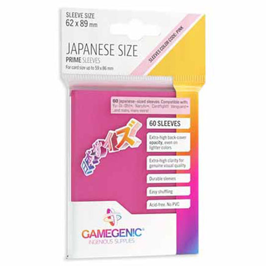 Gamegenic - PRIME Japanese Sized Sleeves - Pink (60 Sleeves)