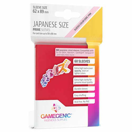 Gamegenic - PRIME Japanese Sized Sleeves - Red (60 Sleeves)