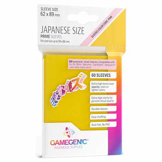 Gamegenic - PRIME Japanese Sized Sleeves - Yellow (60 Sleeves)