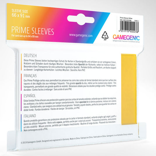 Gamegenic - Prime Sleeves 100 Yellow