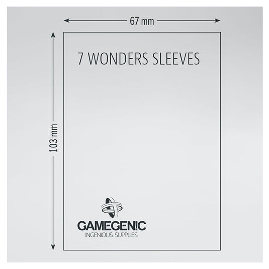 Gamegenic - PRIME 7 Wonders Sleeves 67 x 103 mm - Clear (80 Sleeves)