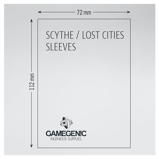 Gamegenic - MATTE Scythe and/or Lost Cities Sleeves 72 x 112 mm - Clear (60 Sleeves)