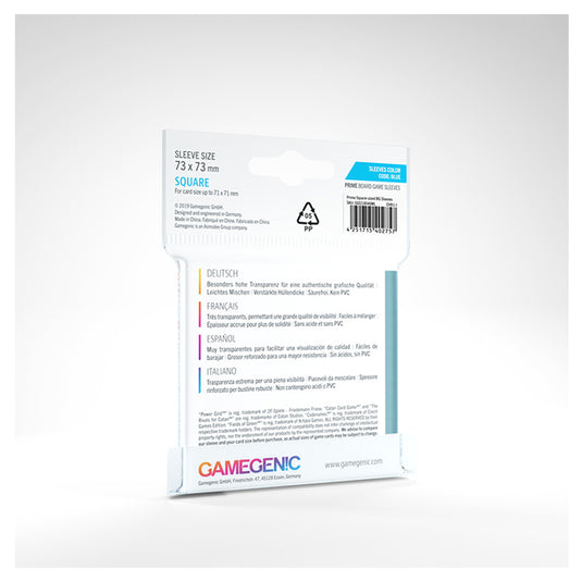 Gamegenic - PRIME Square-Sized Sleeves 73 x 73 mm- Clear (50 Sleeves)