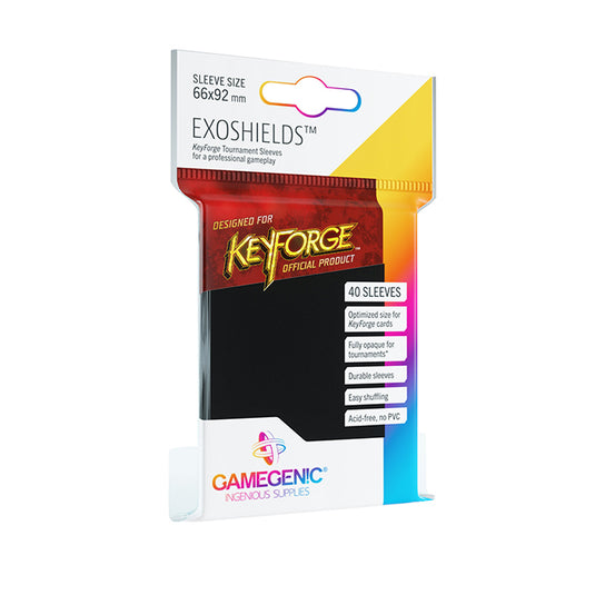 Gamegenic - PRIME KeyForge Exoshields 66 x 92 mm - Black (40 Sleeves) Gamegenic - PRIME KeyForge Exoshields 66 x 92 mm - Black (40 Sleeves)