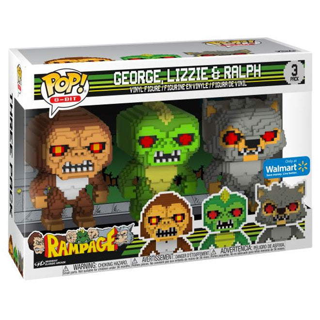 Rampage George Ralph Funko 8-Bit POP! - Rampage - George, Lizzie, Ralph 3-Pack (Limited Edi