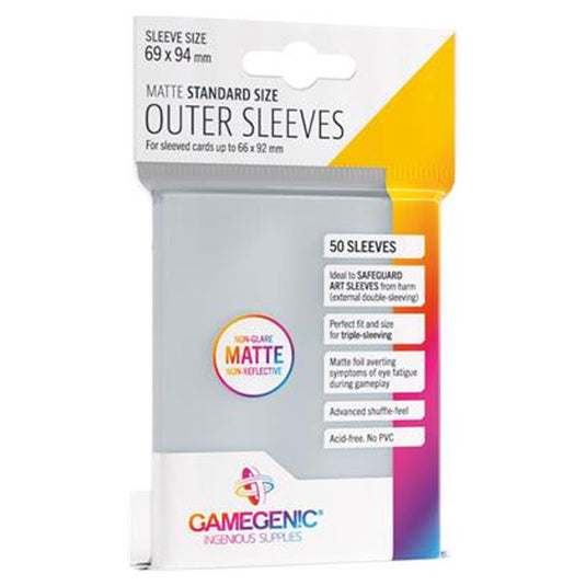 Gamegenic - Standard Size - Outer Sleeves - Matte Clear (50 Sleeves)