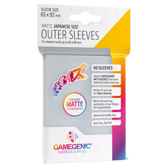 Gamegenic - Outer Japanese Matte Sleeves - Clear (60 Sleeves)