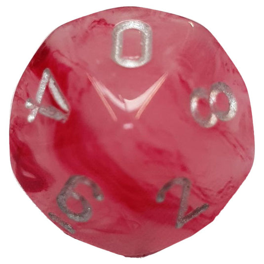 Chessex - 16mm D10/100 -Ghostly Glow - Pink with Silver