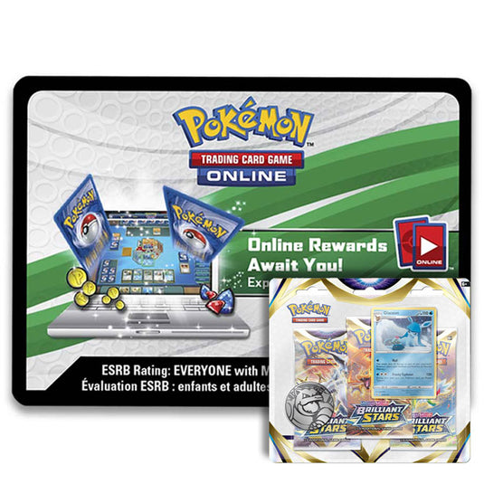 Pokemon - Brilliant Stars - 3 Pack Blister - Glaceon - Online Code Card