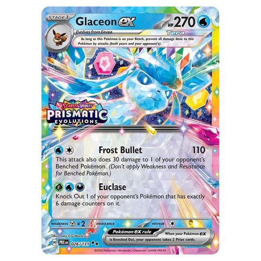 Pokemon - Scarlet & Violet - Prismatic Evolutions - Glaceon ex - 026/131 - Stamped Promo