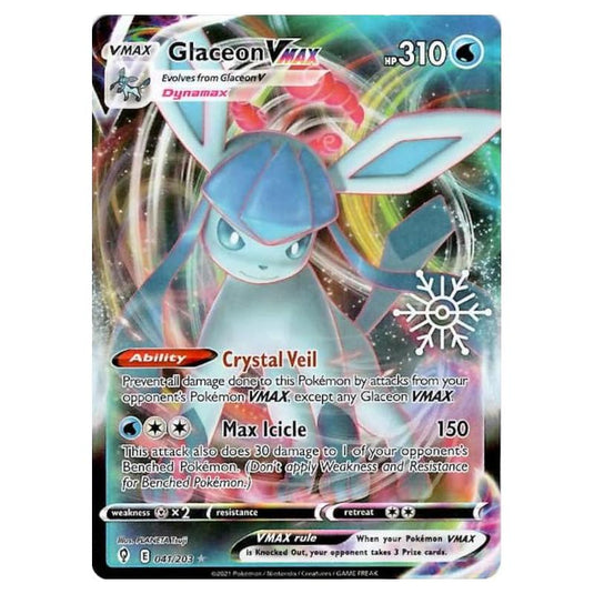 glaceon vmax pokemon card value 2021 Sword & Shield: Evolving Skies #041/203 Holo Price Guide Featuring a striking image of the captivating character Pokmon TCG Glaceon VMAX Evolving