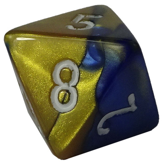 Chessex - Gemini 16mm D8 - Blue-Gold w/White