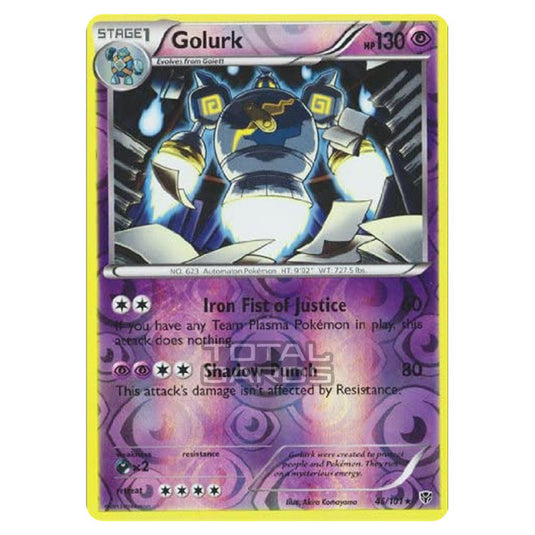 Pokemon - Black & White - Plasma Blast - (Reverse Holo) Golurk - 46/101