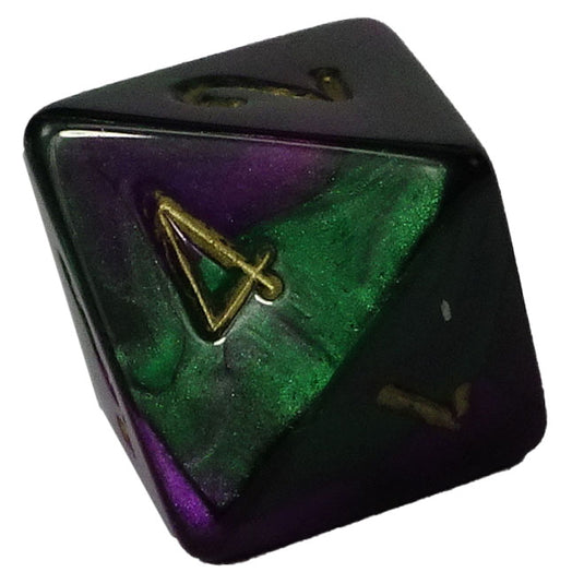 Chessex - Gemini 16mm D8 - Green-Purple w/Gold