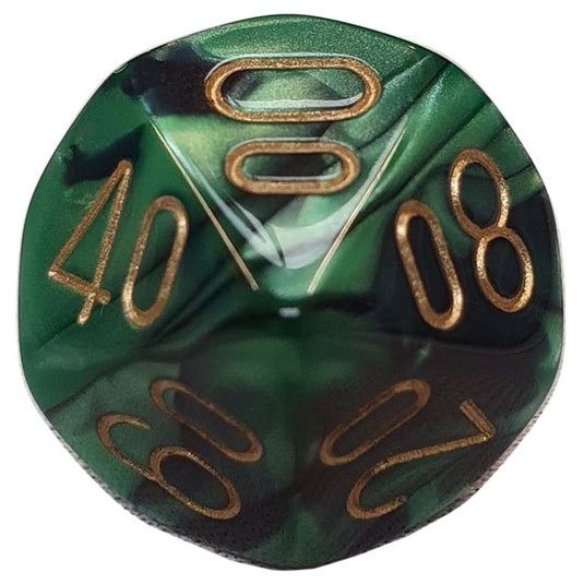 Chessex - Gemini 16mm D12 - Black-Green w/Gold