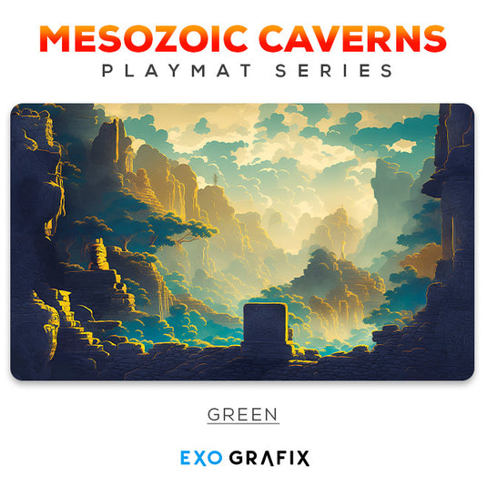 Exo Grafix - Playmat - Mesozoic Caverns - Green