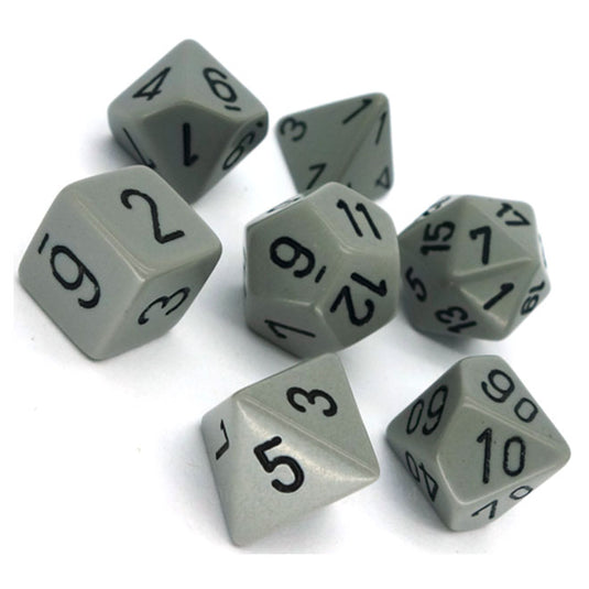 Chessex - Opaque Polyhedral 7-Die Sets - Grey w/black