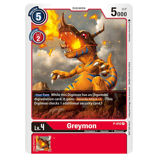 Digimon Card Game - Release Special Booster Ver.1.0 (BT01-03) - Greymon (Promo) - P-010
