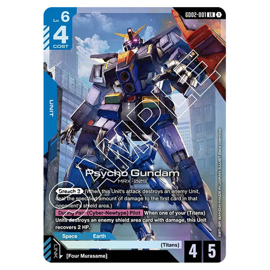 Psycho Gundam GD02-001 card from the Gundam Card Game set Dual Impact