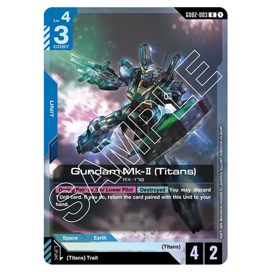 Gundam Mk-II (Titans) GD02-003 card from the Gundam Card Game set Dual Impact