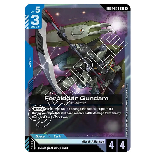 Forbidden Gundam GD02-006 card from the Gundam Card Game set Dual Impact