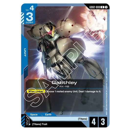 Gabthley GD02-008 card from the Gundam Card Game set Dual Impact