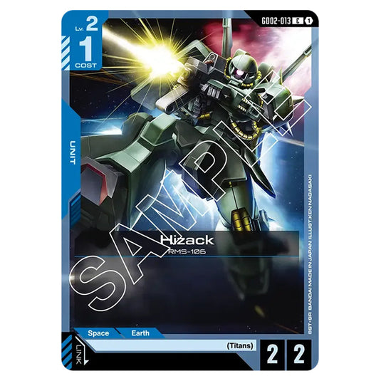 Hizack GD02-013 card from the Gundam Card Game set Dual Impact