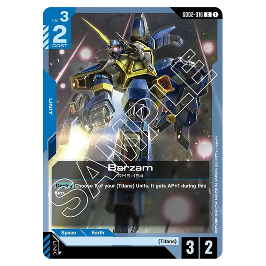 Barzam GD02-016 card from the Gundam Card Game set Dual Impact