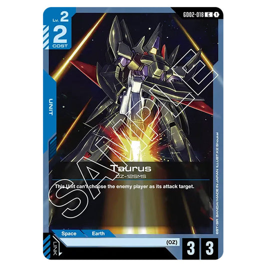 Taurus GD02-018 card from the Gundam Card Game set Dual Impact