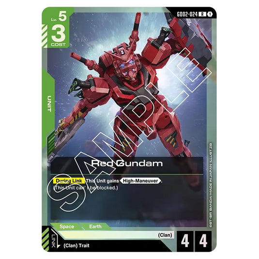 Red Gundam GD02-024 card from the Gundam Card Game set Dual Impact