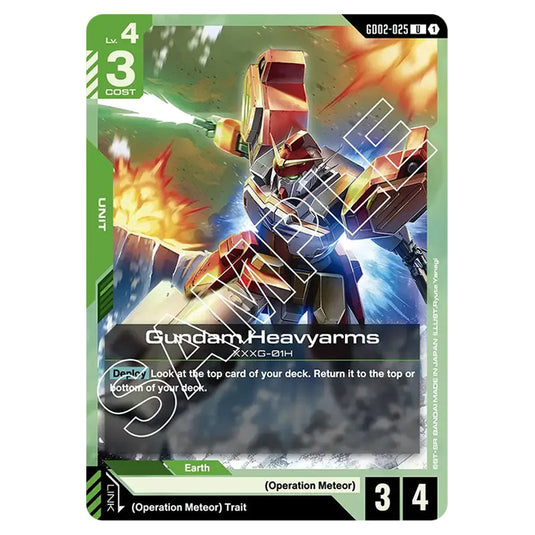 Gundam Heavyarms GD02-025 card from the Gundam Card Game set Dual Impact