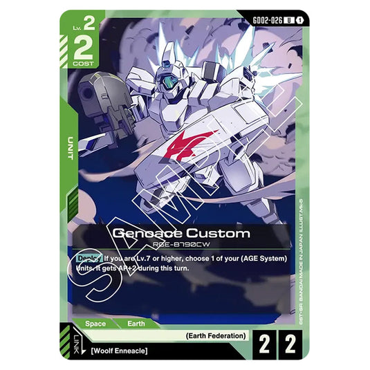 Genoace Custom GD02-026 card from the Gundam Card Game set Dual Impact