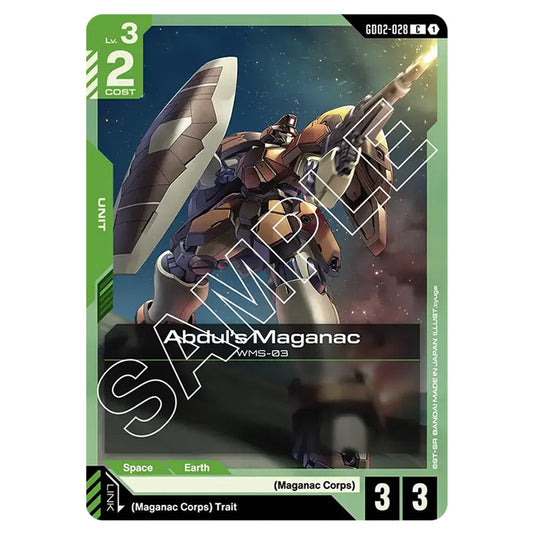 Abdul's Maganac GD02-028 card from the Gundam Card Game set Dual Impact