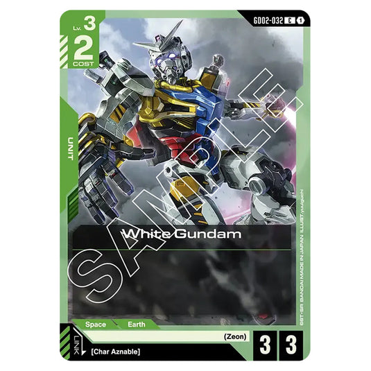 White Gundam GD02-032 card from the Gundam Card Game set Dual Impact