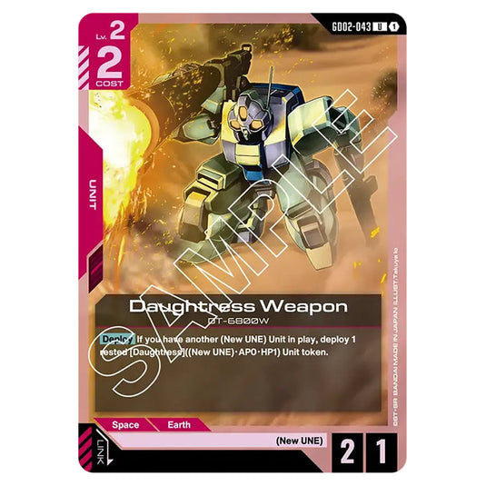 Daughtress Weapon GD02-043 card from the Gundam Card Game set Dual Impact