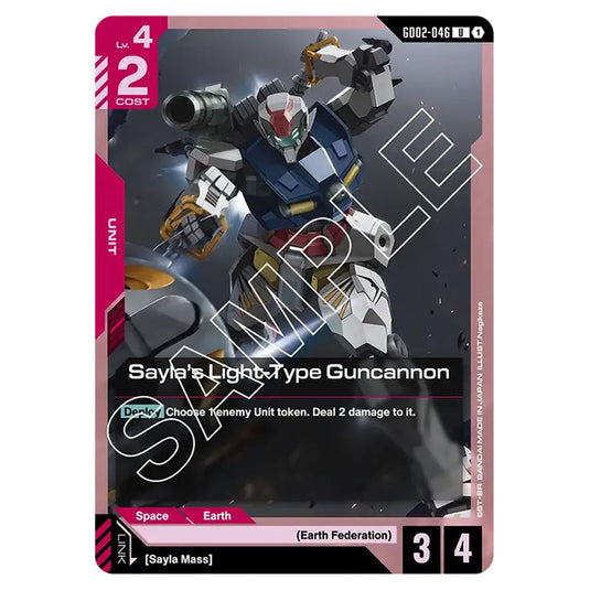 Sayla's Light-Type Guncannon GD02-046 card from the Gundam Card Game set Dual Impact
